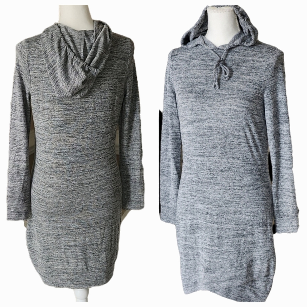 Bar III gray marble knit hoodie sport casual dress size small